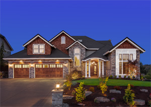 image of house with exterior lighting