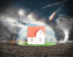 image of house in protective bubble during storm